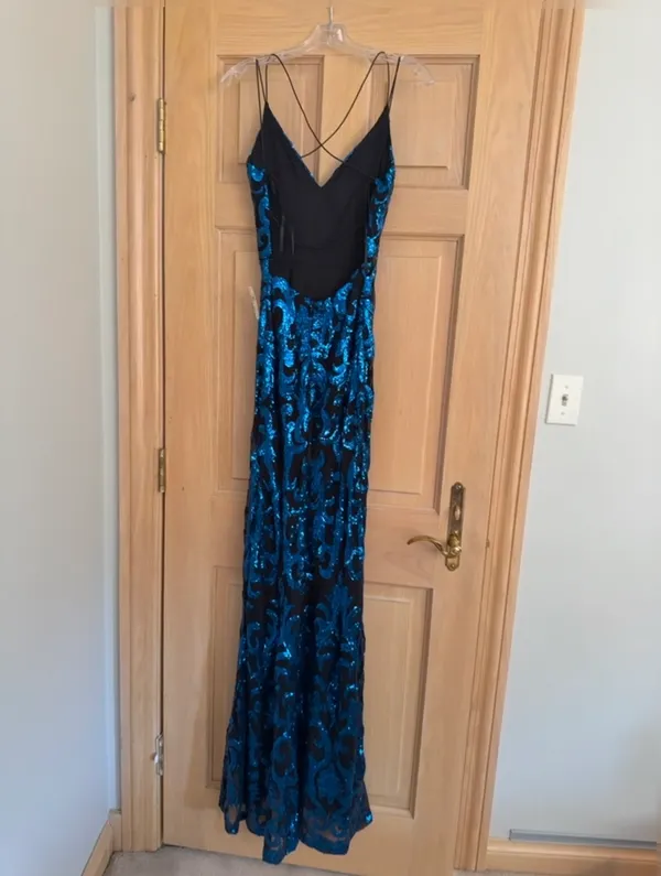 Windsor Prom Dress Sequin Blue and Blake  - Image 2