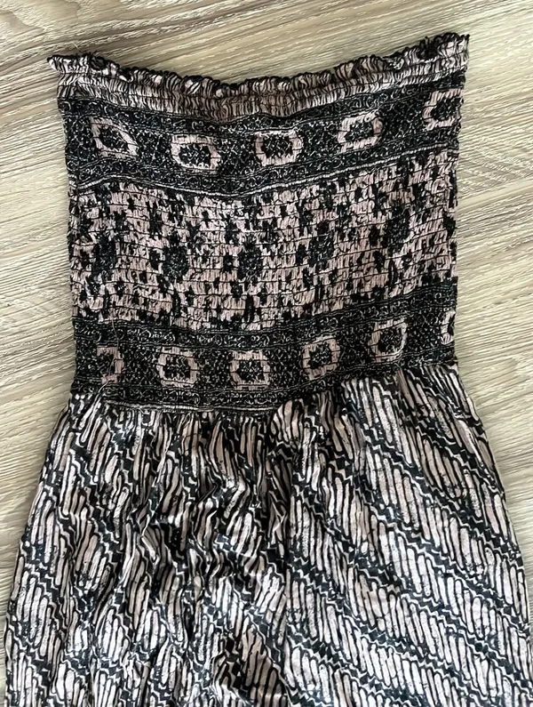 Free People Vintage Strapless Smocked Tube Wide Leg Jumpsuit - Image 7