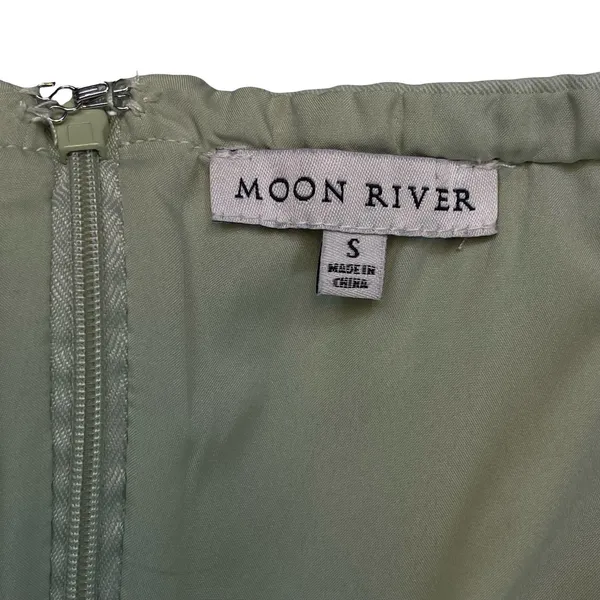 Moon River Womens Strapless Maxi Dress Sage Green Textured Skirt Boho Small - Image 6