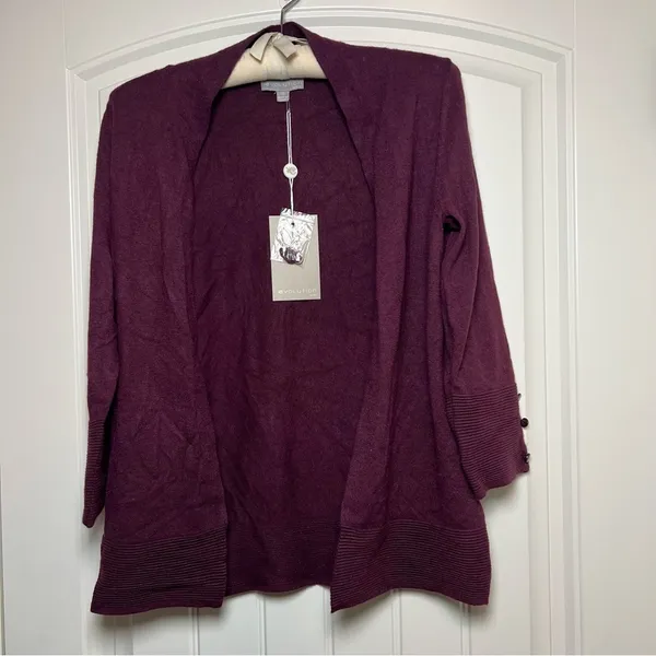 Volution cardigan sweater maroon size XS NWT Purple - Image 2