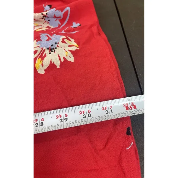Free People Red Floral Wrap Dress Women’s S Bell Sleeve Boho Mini Dress - Image 10