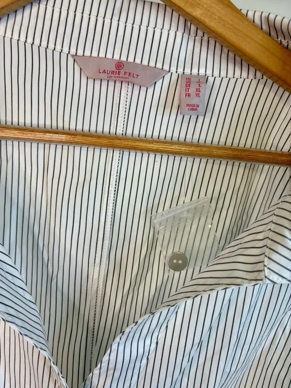 Laurie Felt White Shirt with Thin Stripes - Image 3