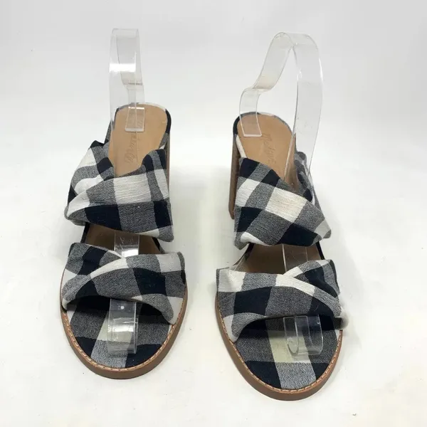 Madewell Alexandria Buffalo Plaid Mule Sandals in Black & White Size US‎ 9 - Image 5