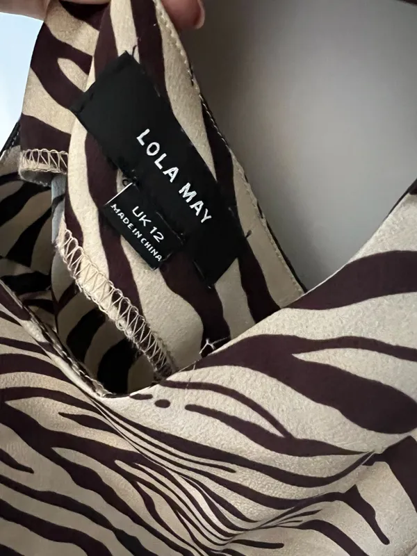 Lola May cut out zebra print mini dress size 8 - Image 5