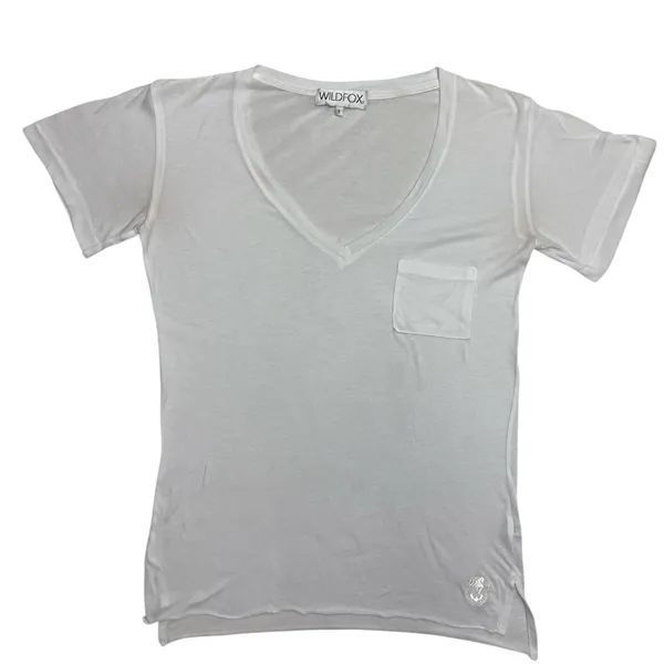 Wildfox white v neck top Size S - Image 2