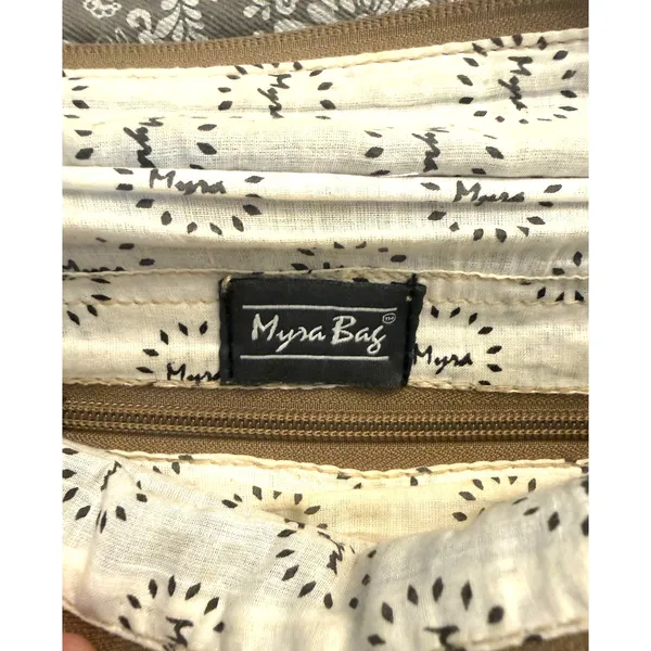 Myra Bag Crossbody Bag Womens Small Gray Canvas Floral Tassel Adjustable Strap - Image 4