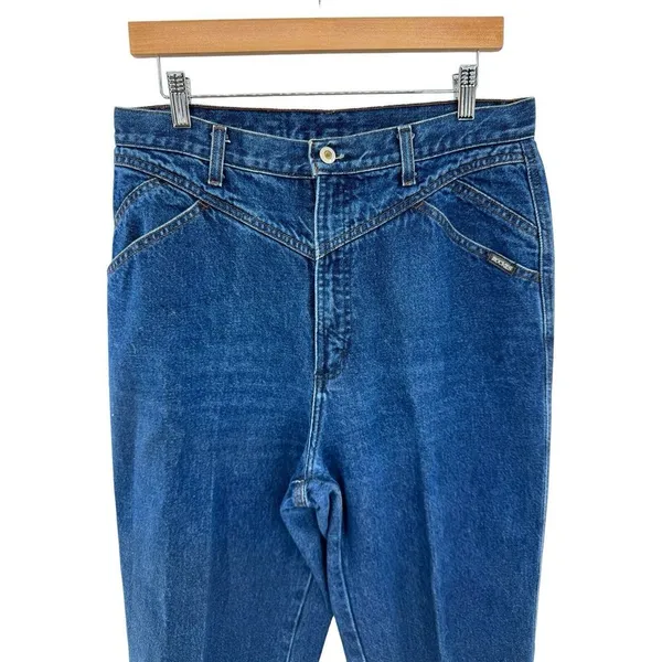 Vintage Rocky Mountain Jeans Women's 15/16 Mom 34X28 Bareback Blue Denim Western - Image 2