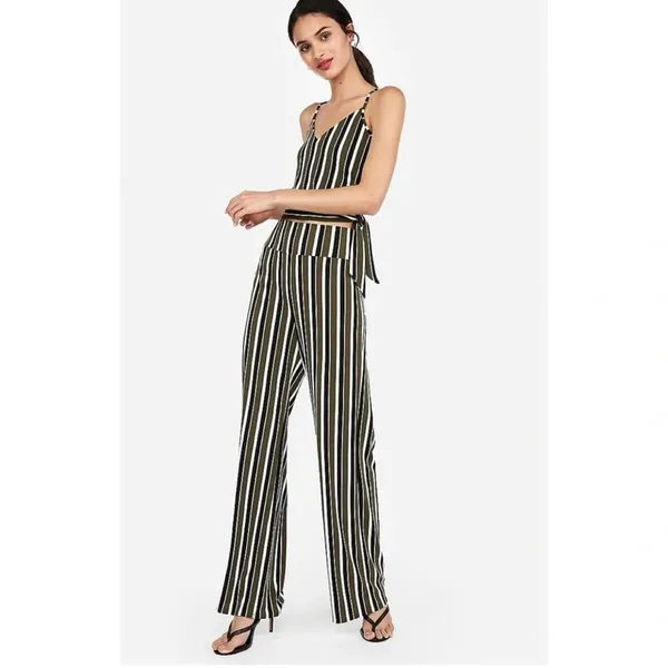 Express High Waisted Wide Leg‎ Striped Pants - Image 2