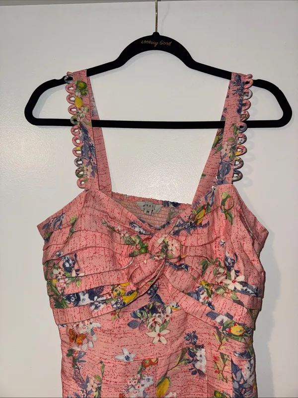 Ranna Gill Floral Linen Romper NWT Size Medium - Image 4