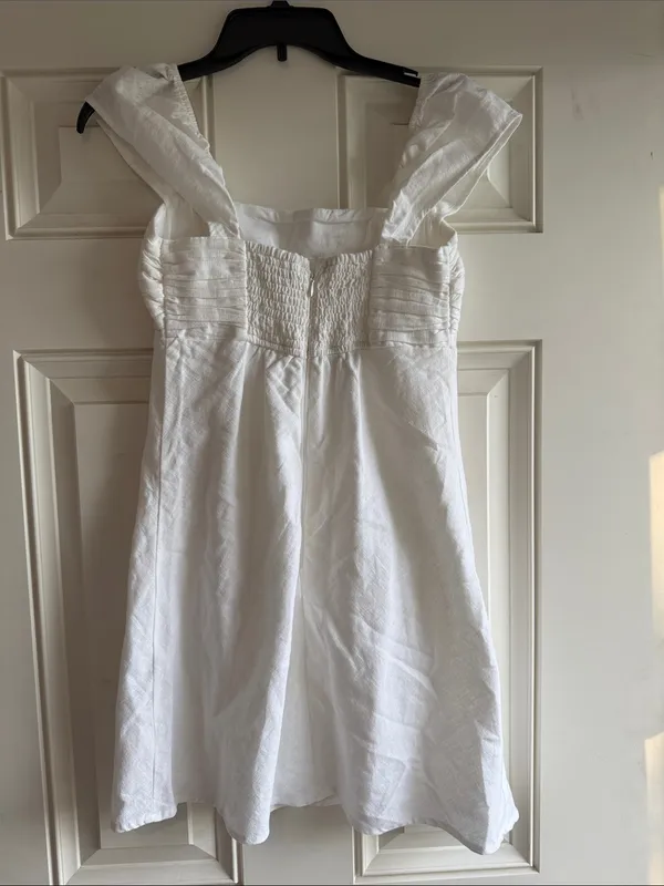 Abercrombie & Fitch White Textured Sundress - Image 4