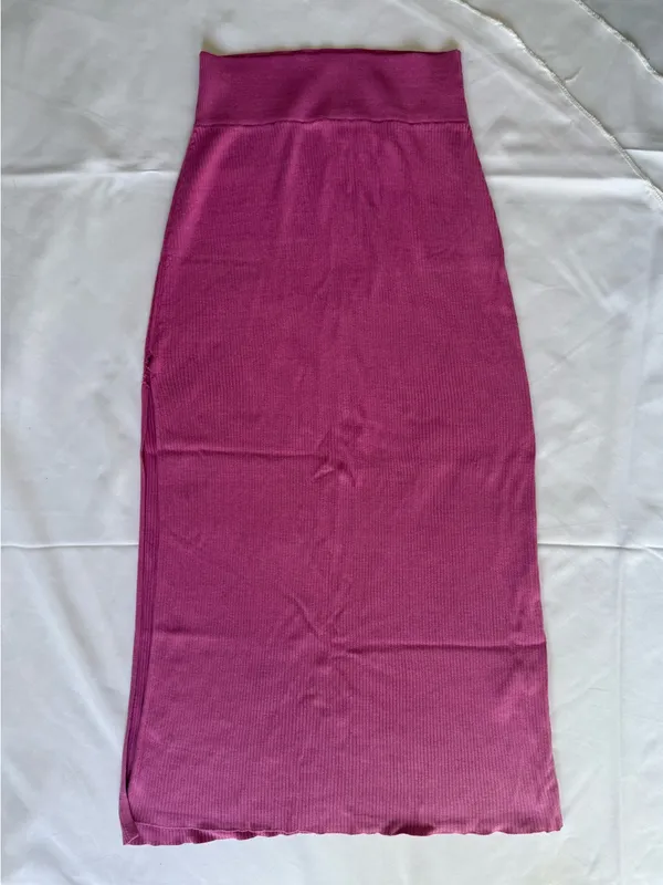 Free People x Revolve Pink Skyline Ribbed Midi Skirt Size XS - Image 4
