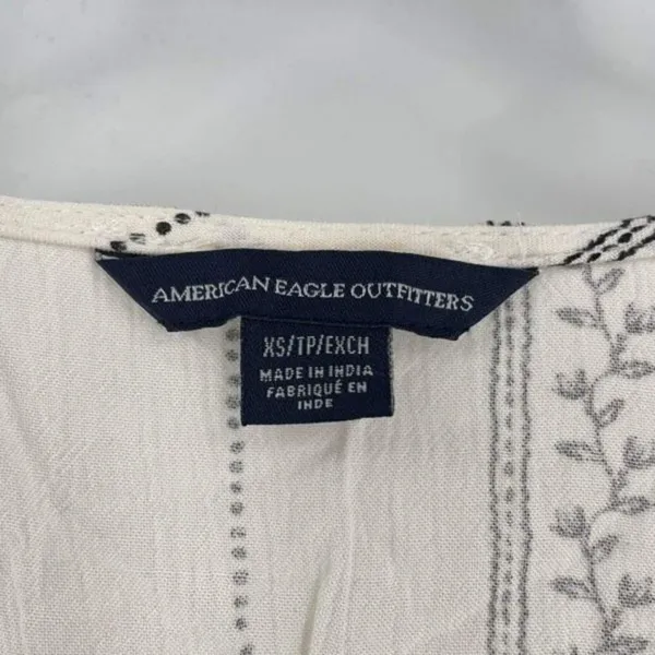 American Eagle Boho Tie Crop blouse Top Angel bell sleeve XS Country Cowgirl‎ - Image 11