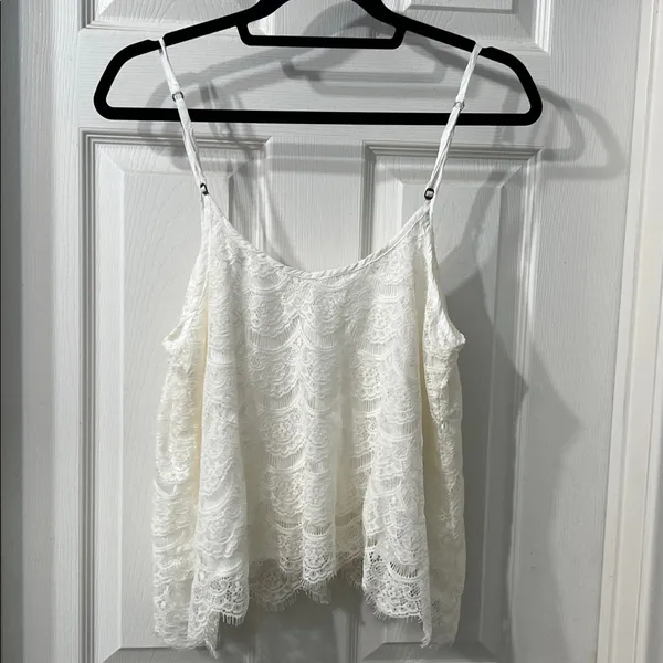 Abercrombie & Fitch White Lace Cami Tank NWT – Adjustable Straps – Size M - Image 3
