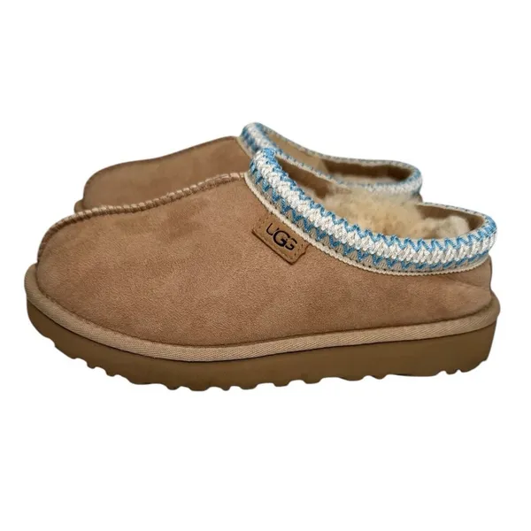 Ugg Tasman Regenerate‎ Slippers Sand with Light Blue Accents Women's Size 6 - Image 2