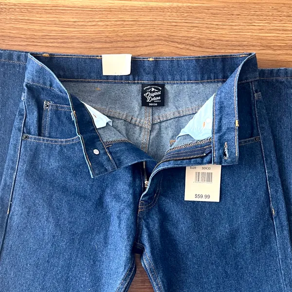 NEW Original Deluxe Men’s Jeans 30x30 Regular Straight Blue Denim Classic Casual - Image 2