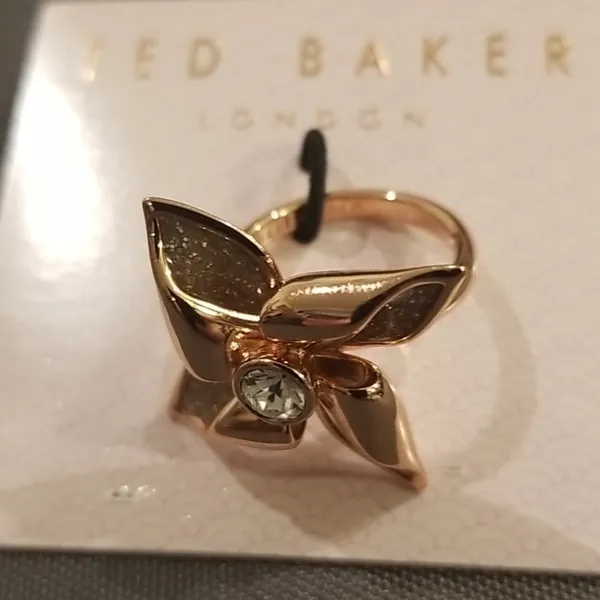 💕TED BAKER💕 Rose Gold Glitter Enamel Breeze Ring - Image 8