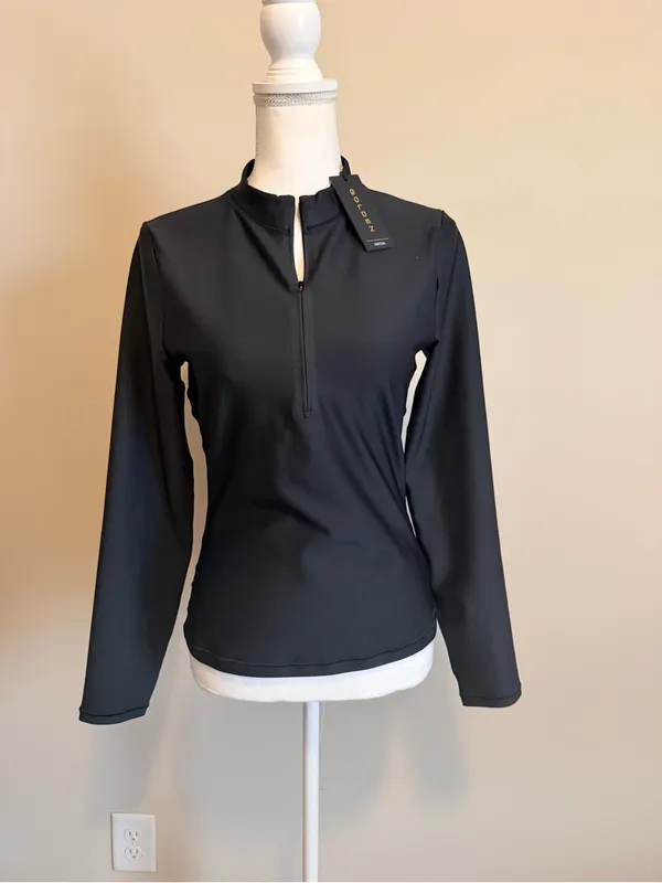 Aritzia Golden GloTone Trailblaze Mockneck long sleeve black size large NWT - Image 3