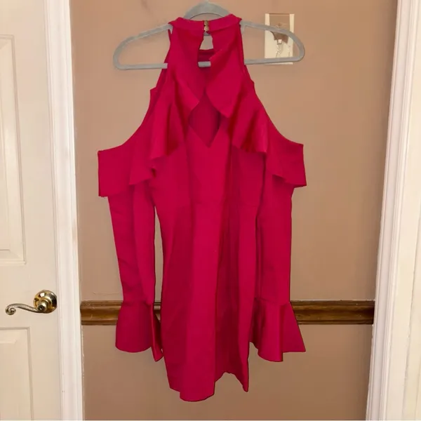 Free People Sweet‎ Talk Mini Dress raspberry pink size medium - Image 4
