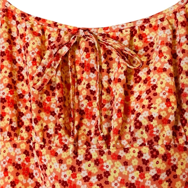 Vintage Fashion Bug Floral Babydoll Mini Slip Dress Y2K Boho Fairy Grunge - Image 3