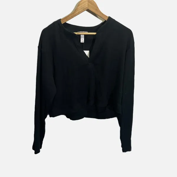 Isabel by Ingrid & Isabel Henley‎ Top Womens XXL Black New Ribbed Maternity - Image 2