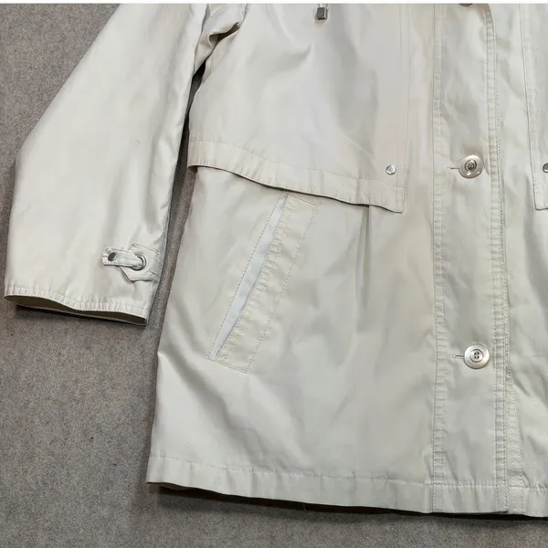 Vintage Current Seen CS Signature Hooded Anorak Jacket Womens M Cream Coastal - Image 11