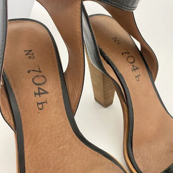 Anthropologie No 704b Almada Black Ankle Strap Patent Leather Size 39.5M Heels - Image 4