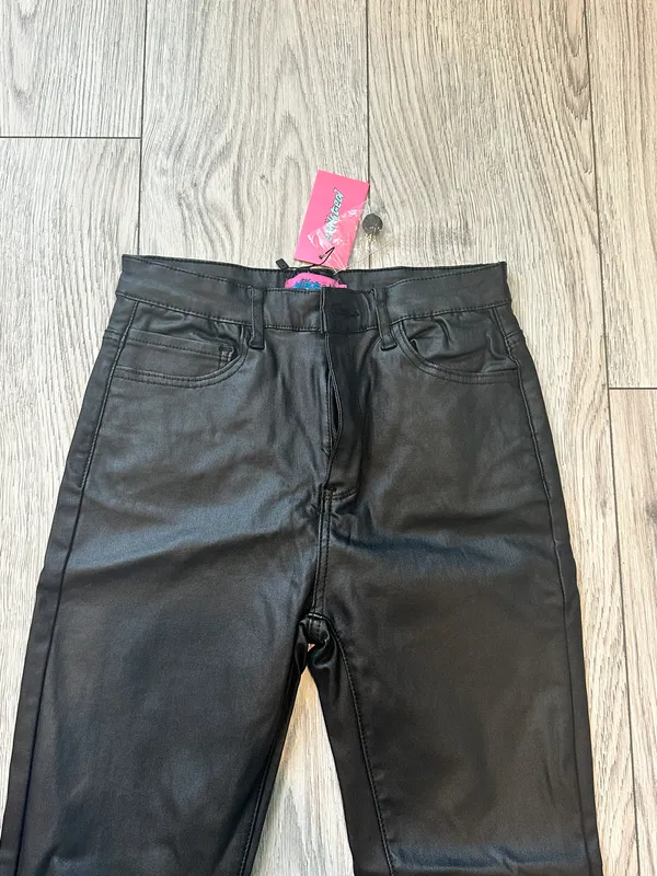 Edikted black leather pants - Image 2