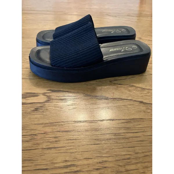 Athlefit Women’s Black Slip-On Slide Wedge Sandals US 9 - Image 4