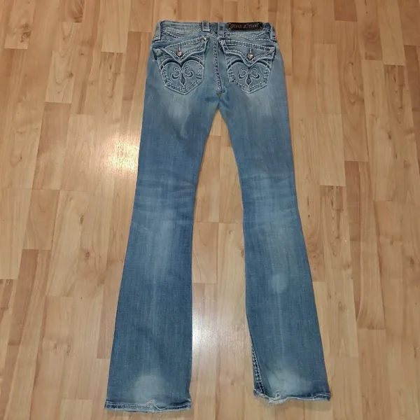 Rock Revival Womens Size 25 Sasha Boot Jeans Denim Embroidered Bling Distressed - Image 2