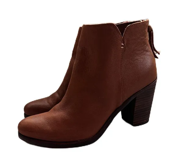 BP Jett Cognac Leather Brown Ankle Boots Block High Heel Boot Size 9 BP. Booties - Image 7