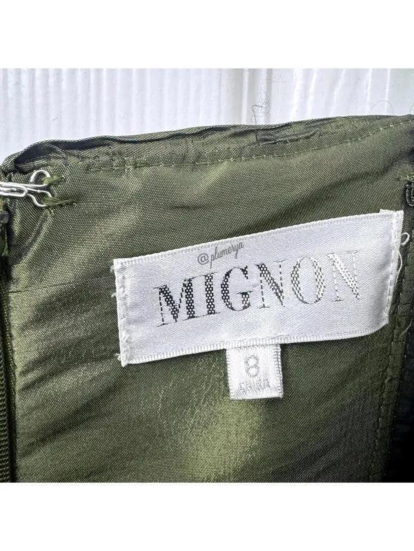 Mignonne Gavigan MIGNON Women's Mini Strapless Green Taffeta Fairy Formal Party Dress Size 8 - Image 7