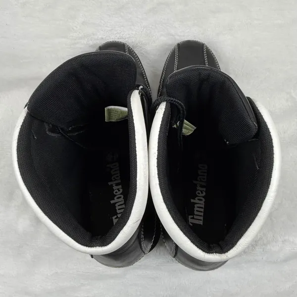 Timberland Black Leather Heeled Ankle‎ Boots Contrast Stitching Lace Up 7.5 READ - Image 7