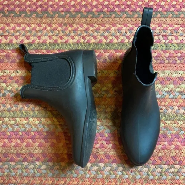 Jeffrey Campbell Black Chelsea Slip On Rubber Rain Booties - Image 2