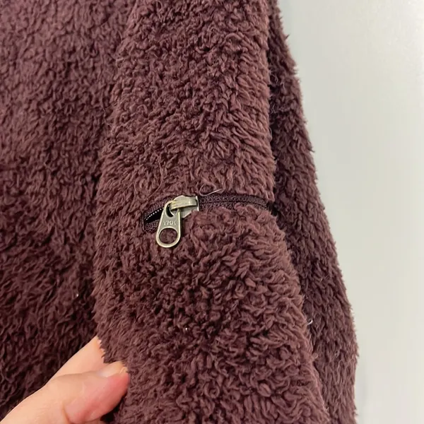 Columbia Large Brown Teddy Fleece Long Sleeve Full Zip Jacket - Image 3