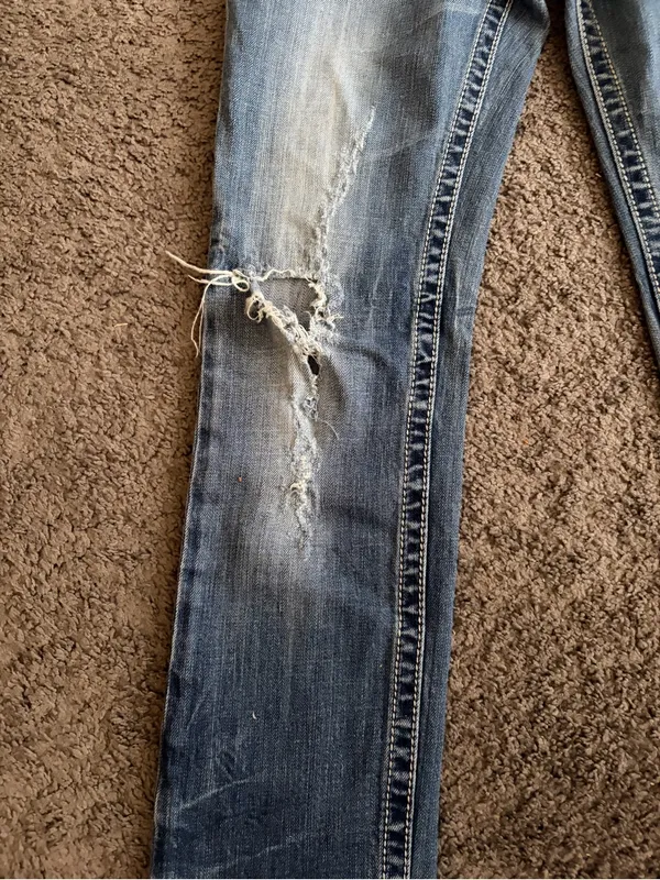 Miss Me Sunny Skinny Jeans 29 Medium Wash Distressed Western Rock Grunge Y2K 90s - Image 6