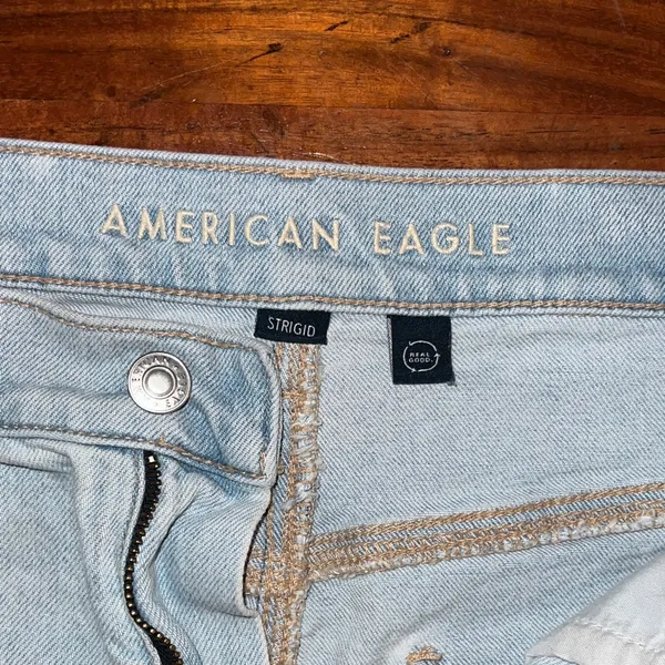American Eagle Outfitters Faded Blue Jean Shorts - Image 2
