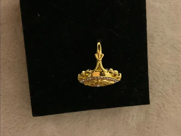 Gold-Tone Filigree Marquise Ring with Amber Center Stone - Image 3