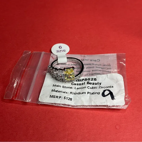 Bomb Party RBP8628 “Casual Beauty” Cubic Zirconia on Rhodium Size 9 Ring NWT - Image 5