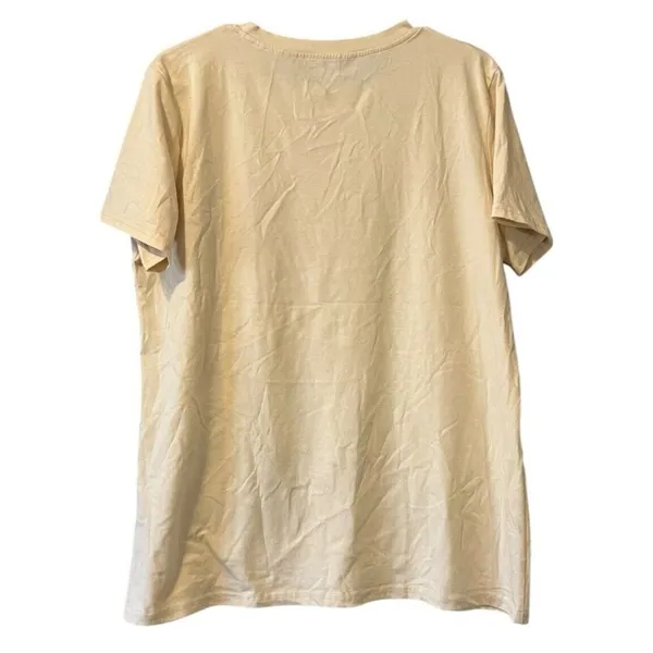 Queen Women Beige T-Shirt Graphic Logo Casual Crewneck Pullover‎ Short Sleeve XL - Image 2