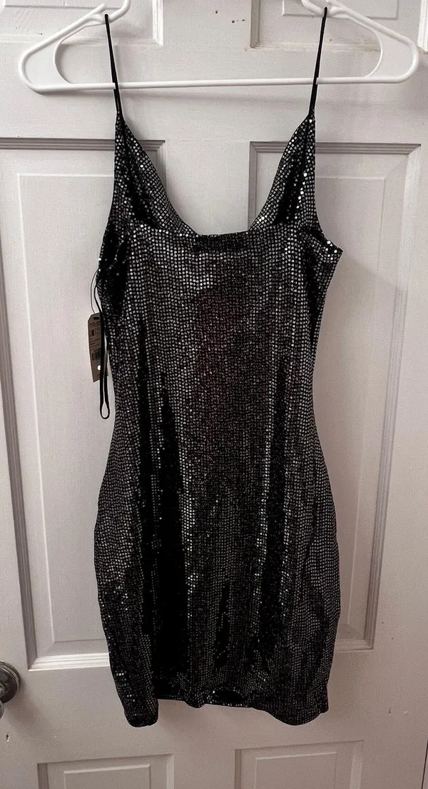 Garage Black Sequin Mini Dress - Image 2