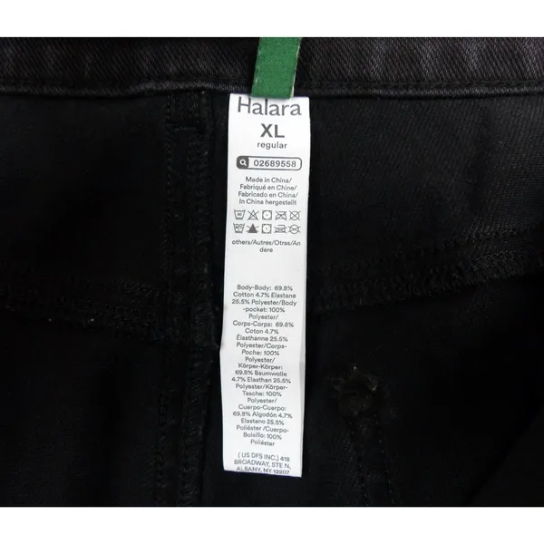Halara Flex High Waisted Wide Leg Cropped Jeans Black Washed Women XL Rolled Hem - Image 6