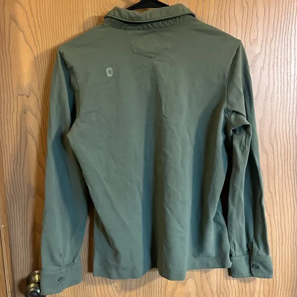 FIGSPRO Pique Longsleeve Polo Top Olive‎ Green Medium - Image 7