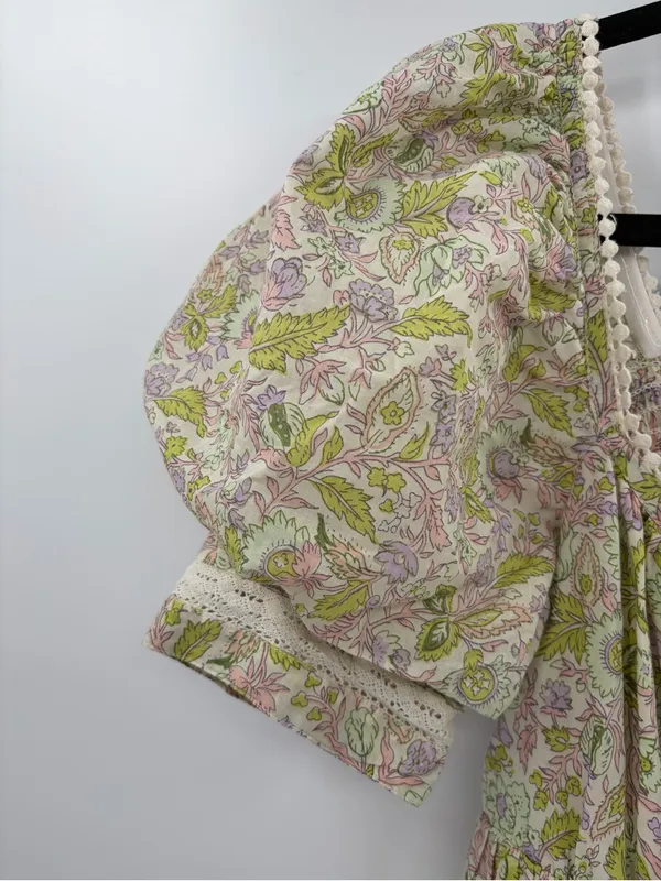LOVE THE LABEL anthropologie Josepha floral boho white dress smocked size xs - Image 5