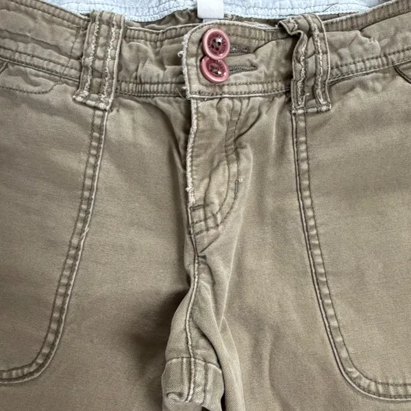 Abercrombie & Fitch Y2K women's green cargo utility cropped embroidered Size‎ 4 - Image 6