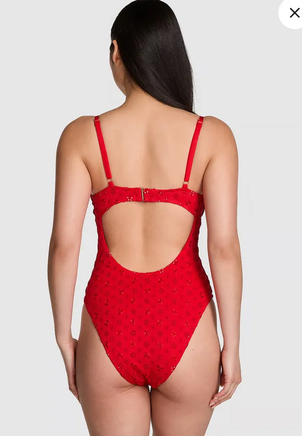 Pink By Frankies Bikinis Nova Eyelet One-Piece Swimsuit - Image 3