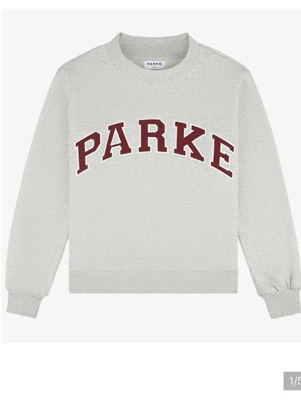 Parke Fleece Mockneck Sweatshirt with Crimson Logo - Image 2