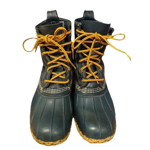 LL Bean Leather Duck Boots Blue Women’s Size 8 M Made in Maine USA - Image 2