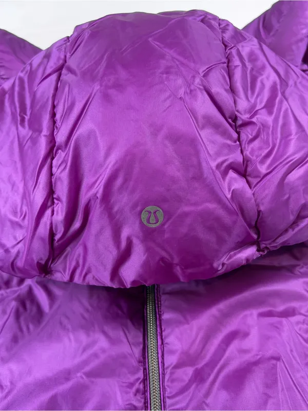 Lululemon Goose Down For A Run Zip Up Violet Puffer Quilted Coat Women's Sz 8 - Image 7