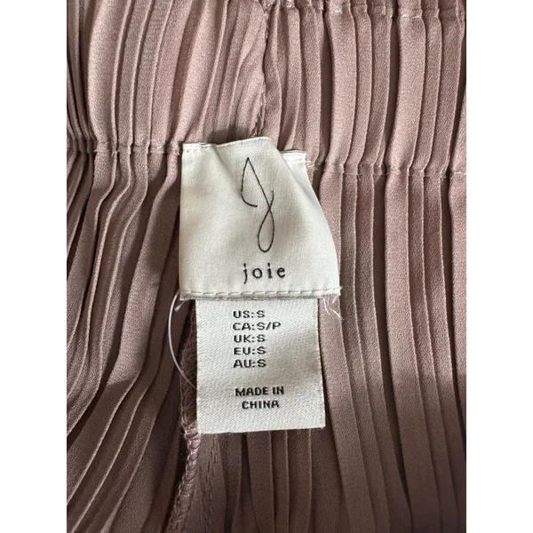 Joie Pleated Palazzo Pants Womens Small Mocha Taupe Elastic Waist Casual Lounge - Image 7