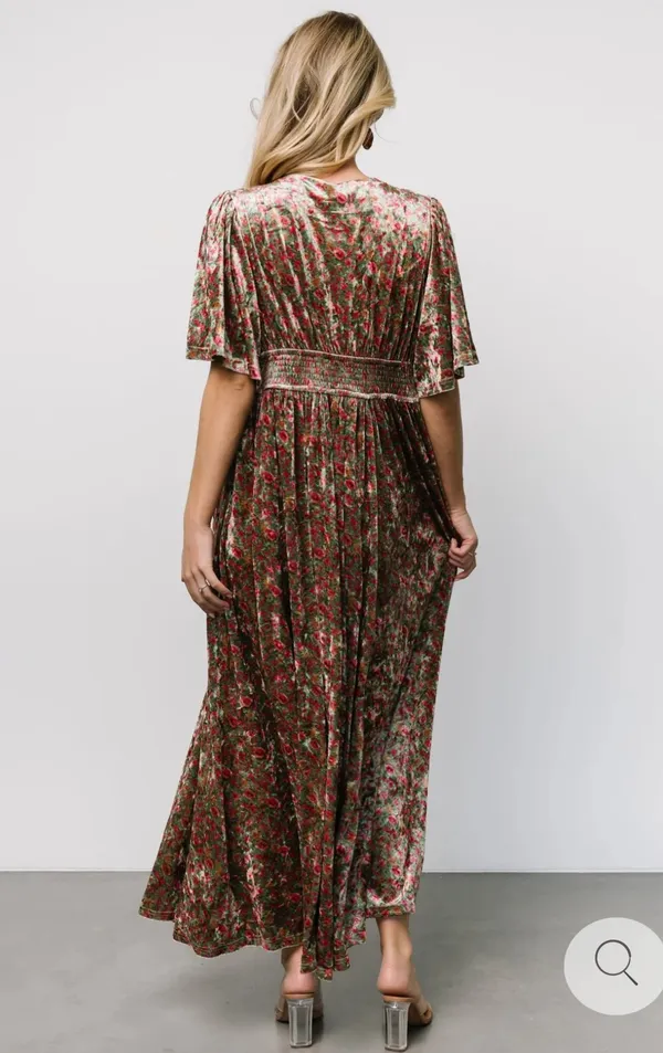 Baltic Born NWT Floral Velvet Maxi Dressss with slit - Image 4